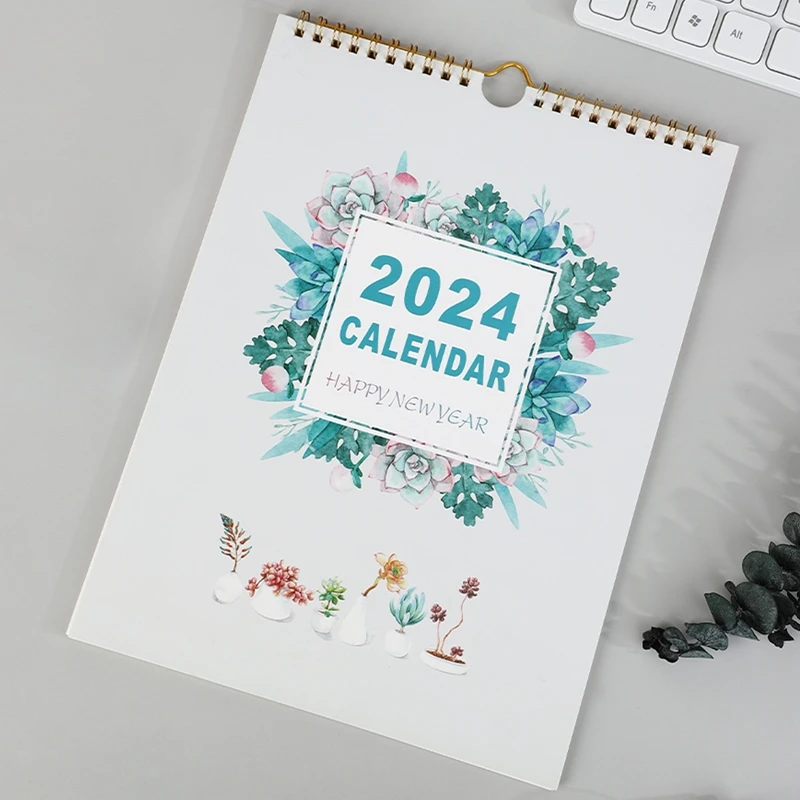 2024 Simple Monthly Wall Calendar Scheduler Planner Hanging Wall Calendar Paper Calendar Weekly Daily Planning Annual Agenda