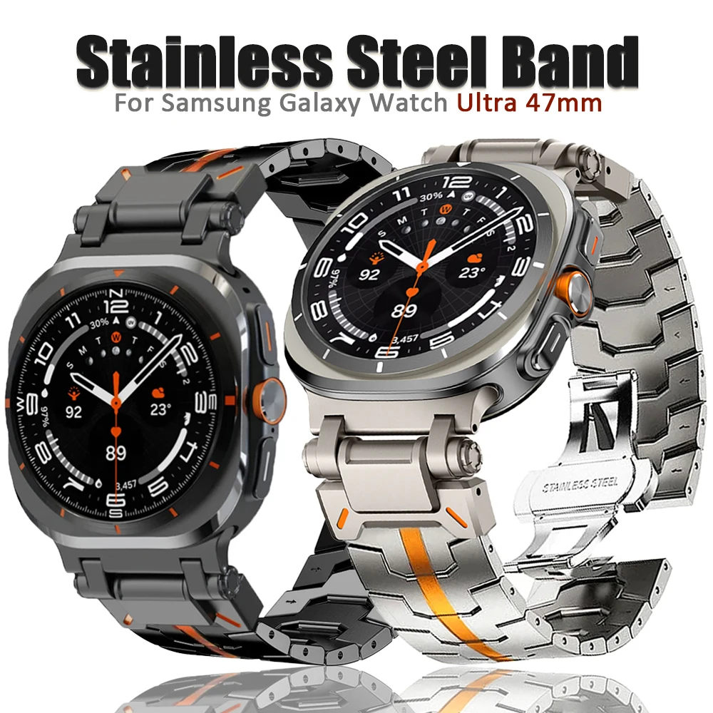 

Business Stainless Steel Bracelet for Samsung Galaxy Watch Ultra 47mm Luxury Men Band for GALAXY WATCH 47MM ultra 7 No Gap Strap