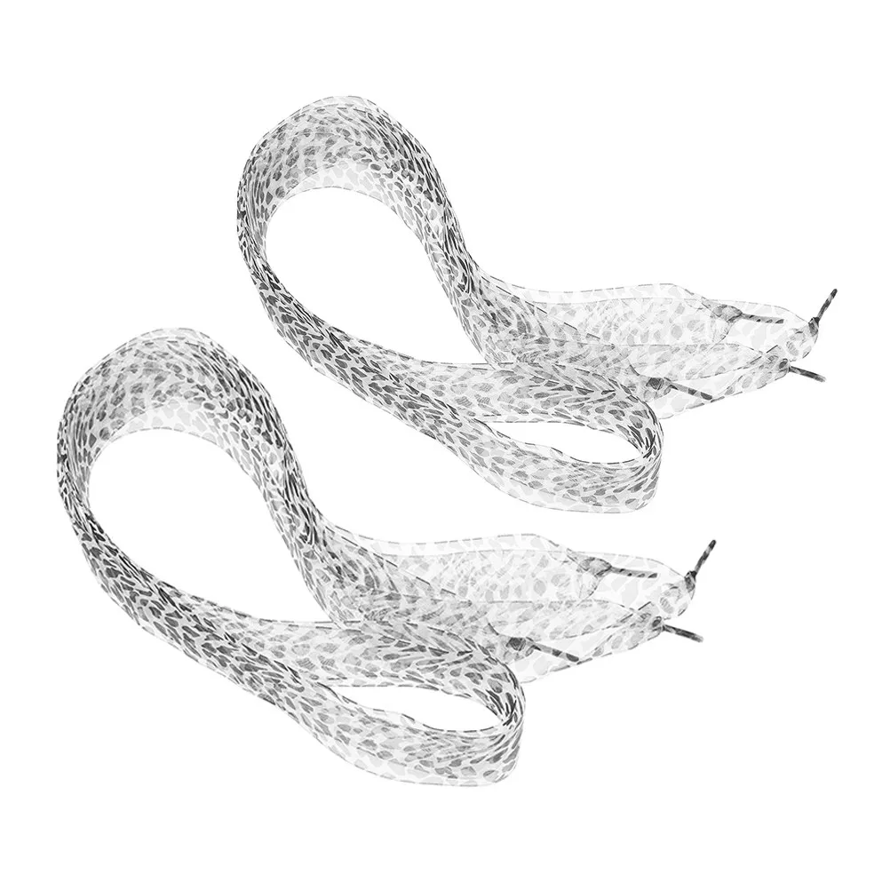

4Pcs Wide Leopard Print Shoelaces Soft Polyester Ribbon Flat Durable Laces for Casual Shoes Sneakers Stylish Decorative Shoe