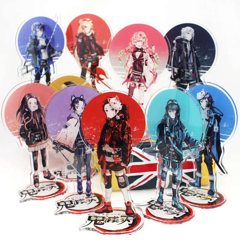 Customized Version Mini Demon Slayer Kanroji Mitsuri Acrylic Stand Iguro Obanai Acrylic Keychain Accessories Desk Ornaments