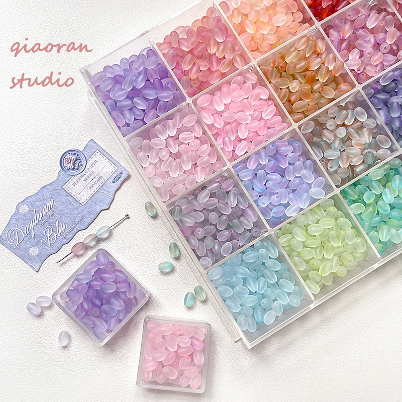 10g Frosted Millet Beads Gradient Colorful Straight Hole Versatile Diy Beaded Material