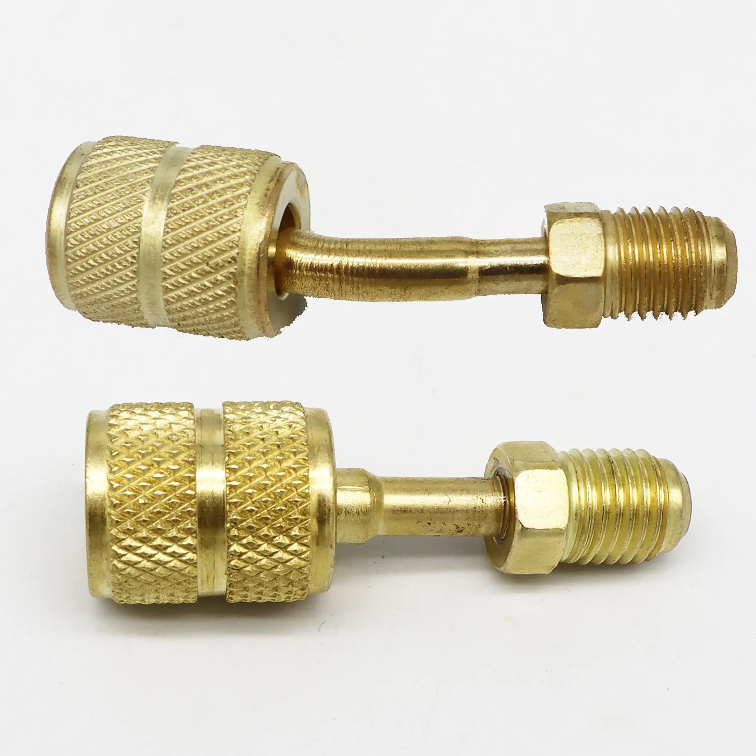 Adaptador giratorio recto de latón R410A, miniadaptador dividido 5/16 SAE hembra x 1/4 SAE macho, acopladores rápidos de rosca, 2 piezas
