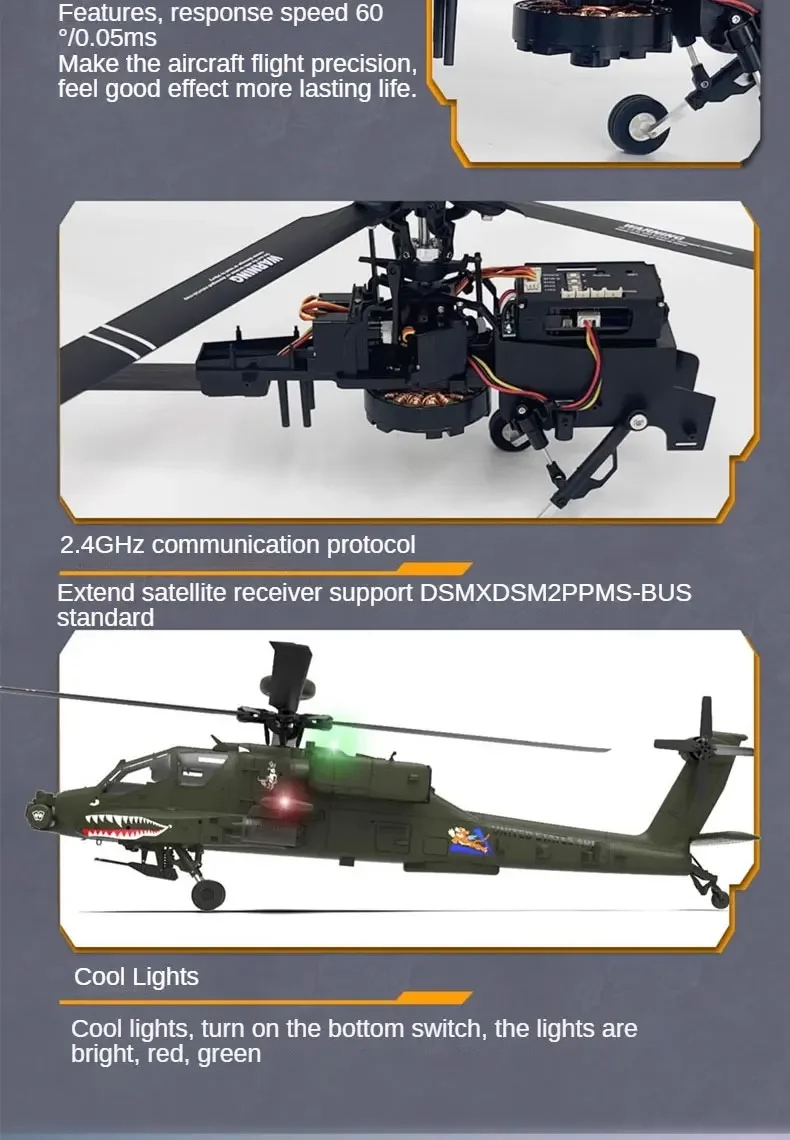 新品　YUXIANG F11-S RTF アパッチ(AH-64D)バッテリー２個 YuXiang F11 Apache AH-64 3D/6G 6-Axis Gyro RC Helicopter