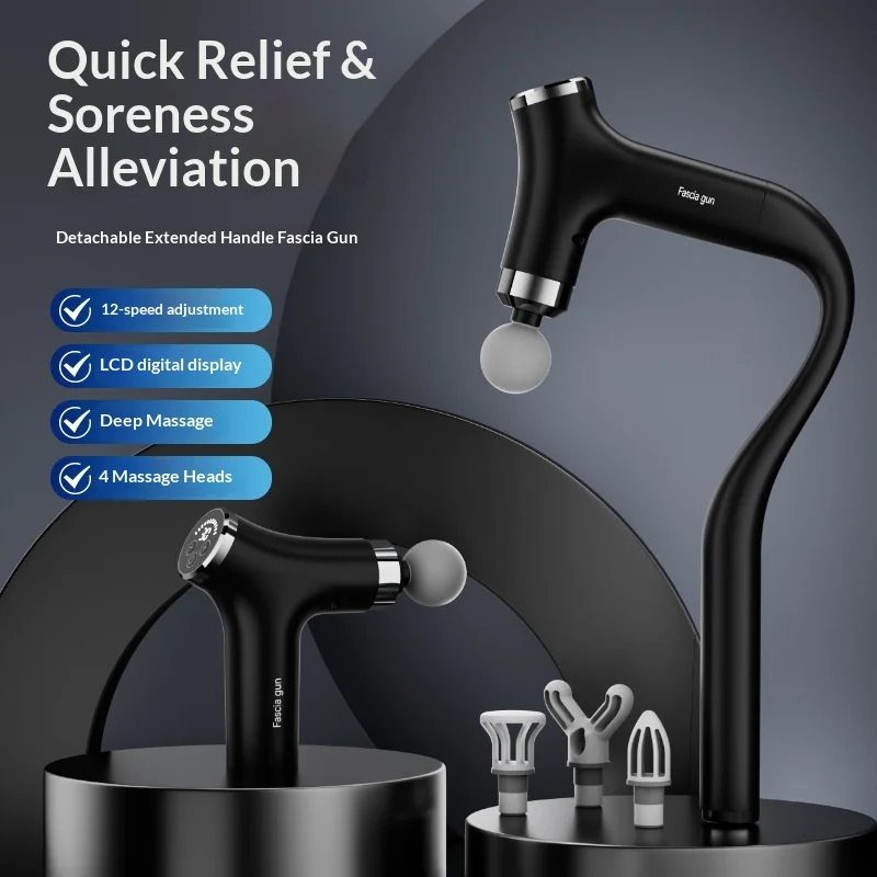 Picture 4: Detachable Elbow Long Handle Fascia Gun Smart Multi-head Muscle Massager Deep Relax Tool for Home Daily Use