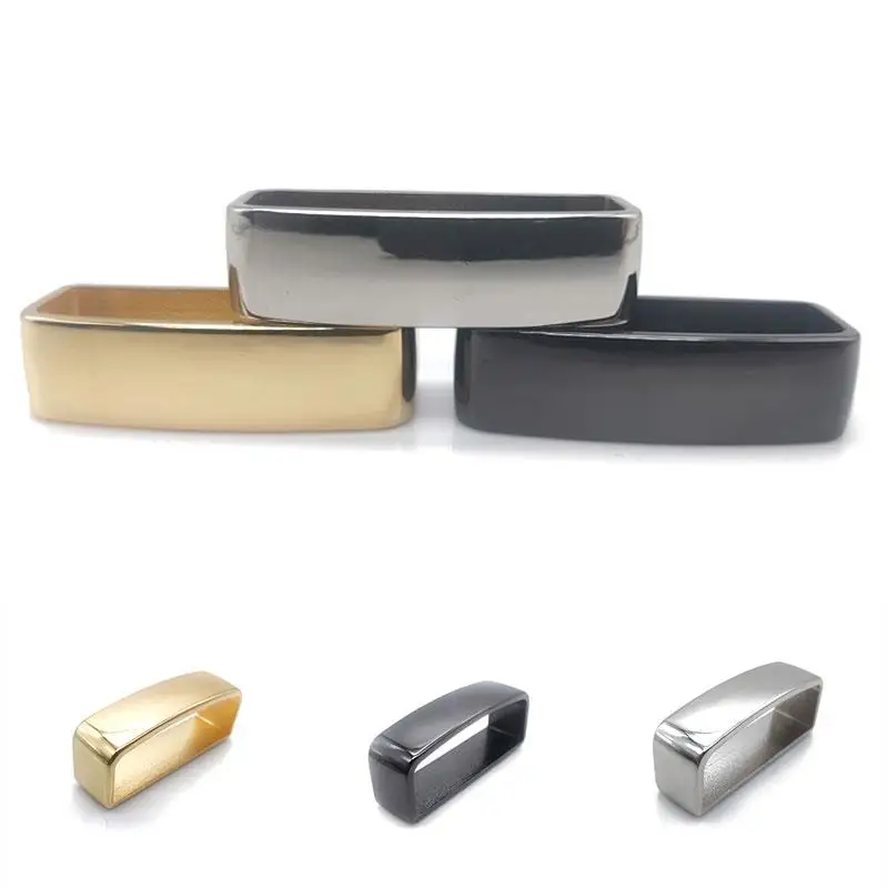 40mm D Shape Square Belt Strap Loop Ring Buckle Brass Belt Keeper for Leather Craft Bag Strap Buckle For Men Gold Silver Black