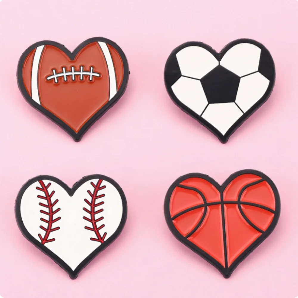 4Pcs/set Balls Enamel Pin Football Brooch Pines Lapel Pins Badge on Backpack Clothing Accessories Fashion Jewelry Friends Gifts