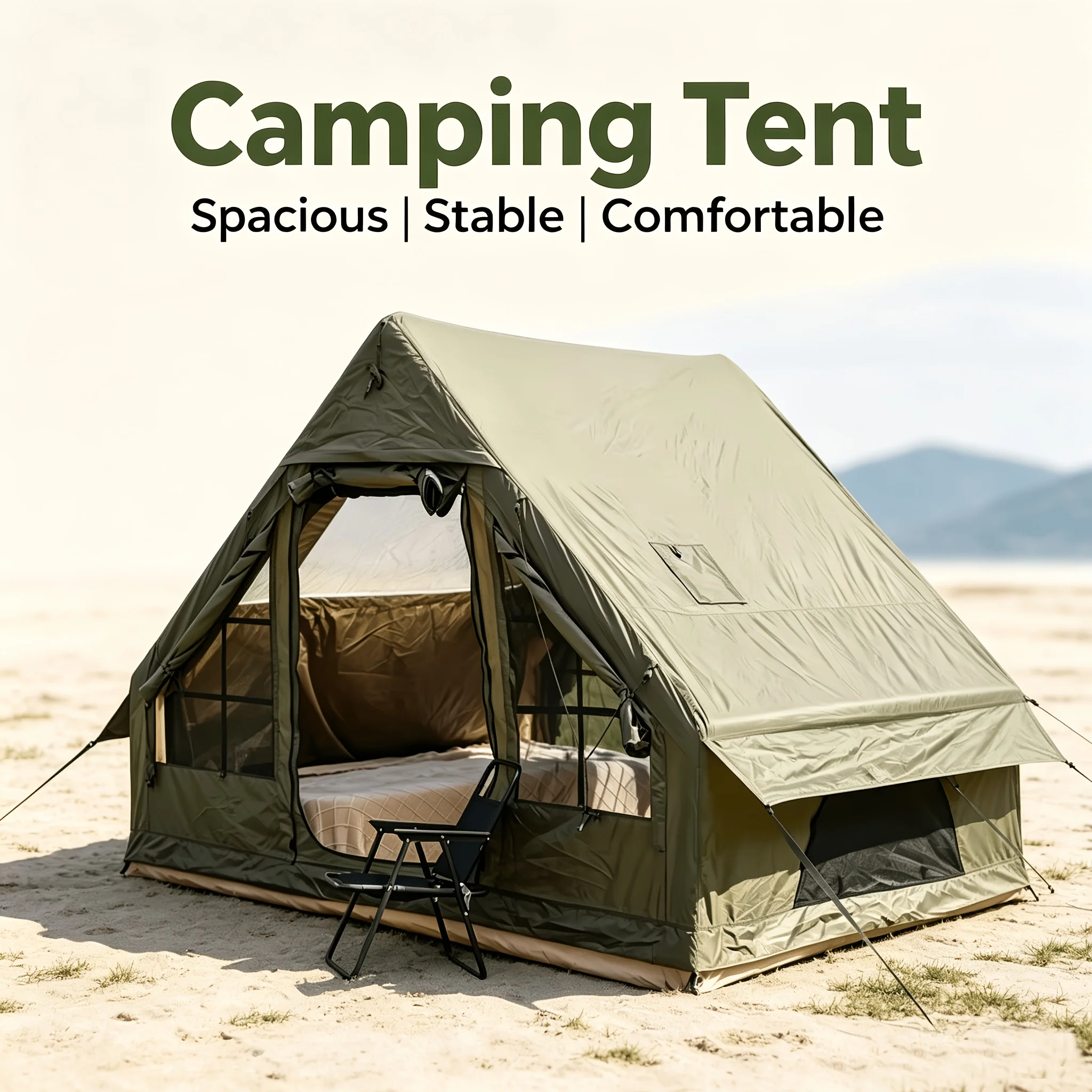 Luxuriöses Aufblasbares Luftschlauchzelt, Großes Schalldichtes, Transparentes Zelt, Camping, Outdoor, Wandern, Wasserdicht, Klar, für 2-3 Personen