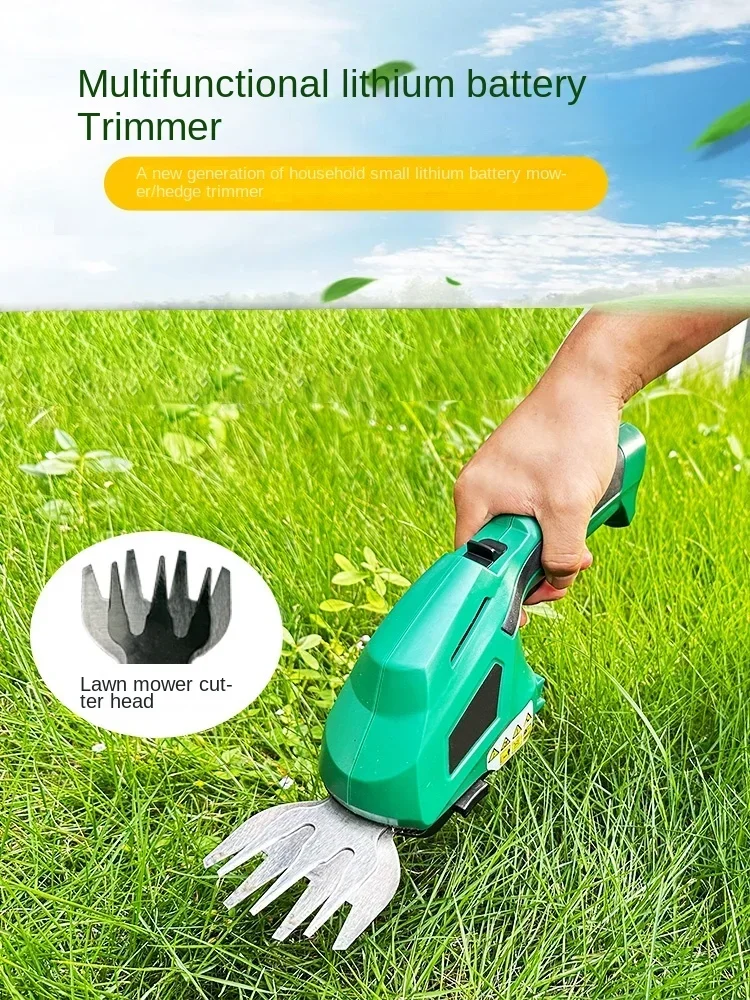 Household small lawn mower rechargeable lithium battery electric artifact  hedge mower lawn mower