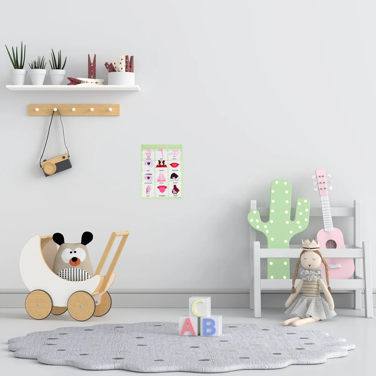 Tabla de pared de palabras en inglés, herramienta educativa de enseñanza preescolar para bebé, póster de aprendizaje del alfabeto, inteligencia estimulante del Color