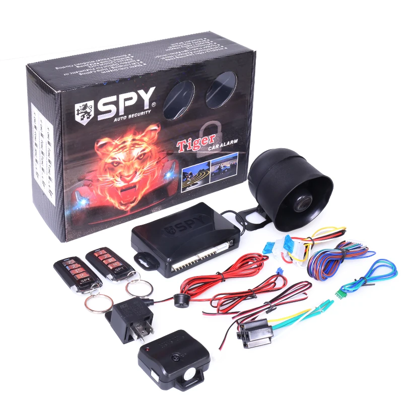 SPY Universal One Way Car Alarm System Keyless Entry Auto Start Stop Smart Alarm System With 2 Remote Control