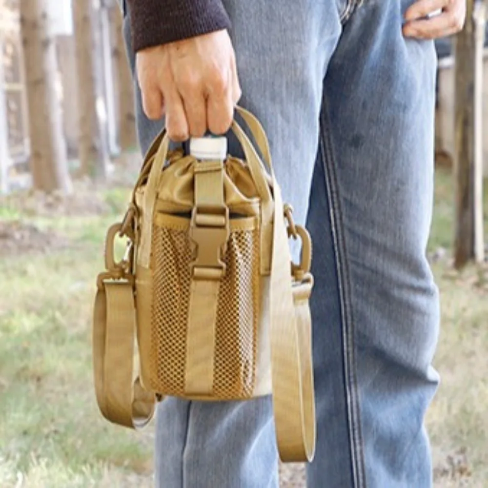 

Large Capacity Water Bottle Sling Bag Multi-layer Adjustable Gym Bottle Bag Portable Waterproof Crossbody Sports Bag Fitness