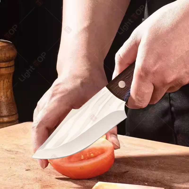 Kitchen Knife Boning Knife Handmade Forged Butcher Knife Cooking Chef Knives for Fruit Vegetable Cutting Knife with Cover image 3