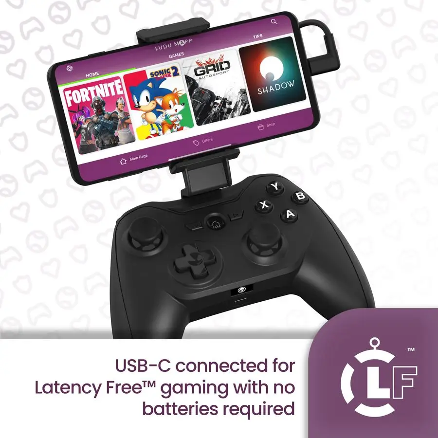 Controlador de jogo de motim para gamepad android com fio com gatilhos, carregamento de passagem de energia, console de jogo portátil dpad