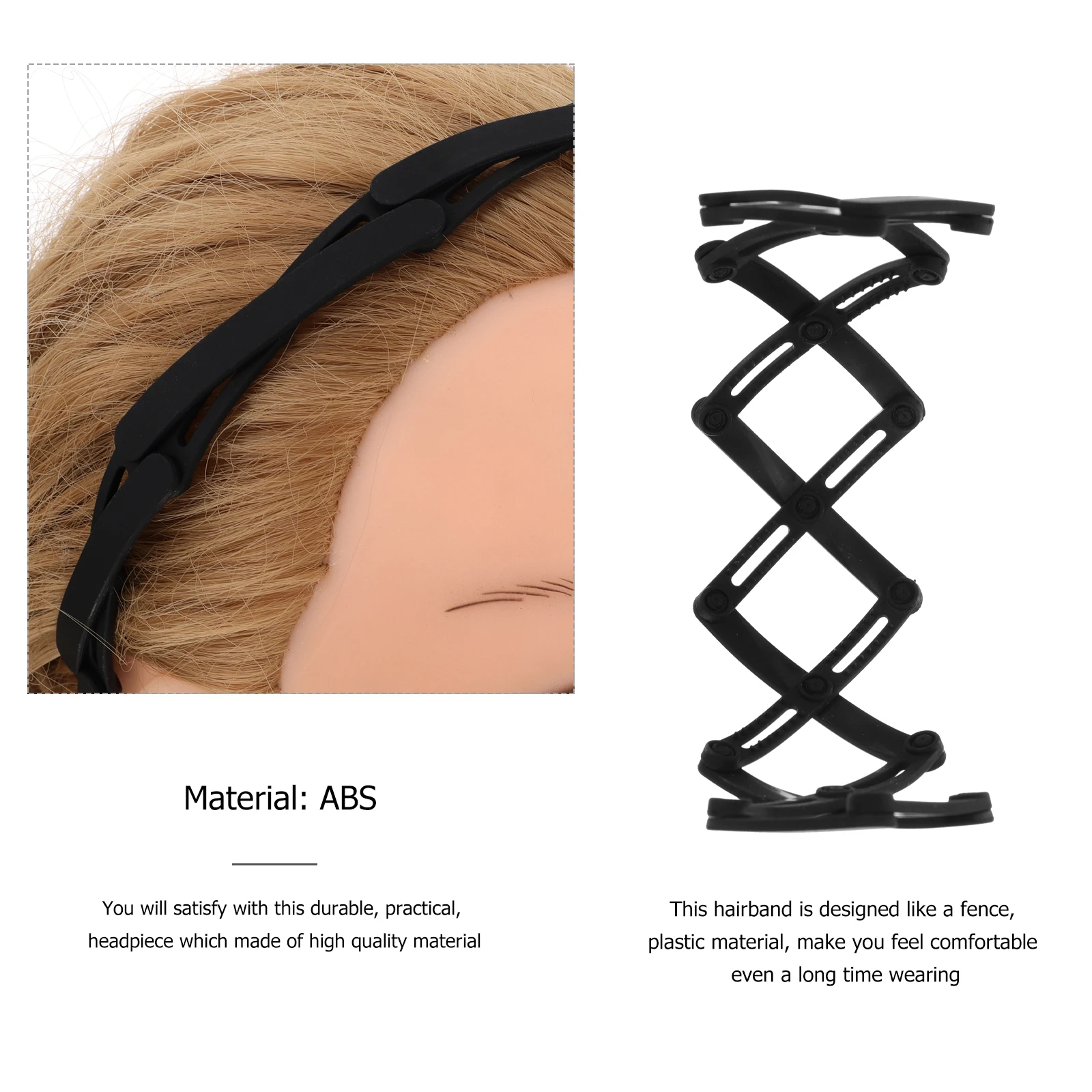 

2pcs Folding Hair Band Non Slip Headband Women Girls Plastic Retractable Teethed Comfortable Party Wedding Christmas Gift