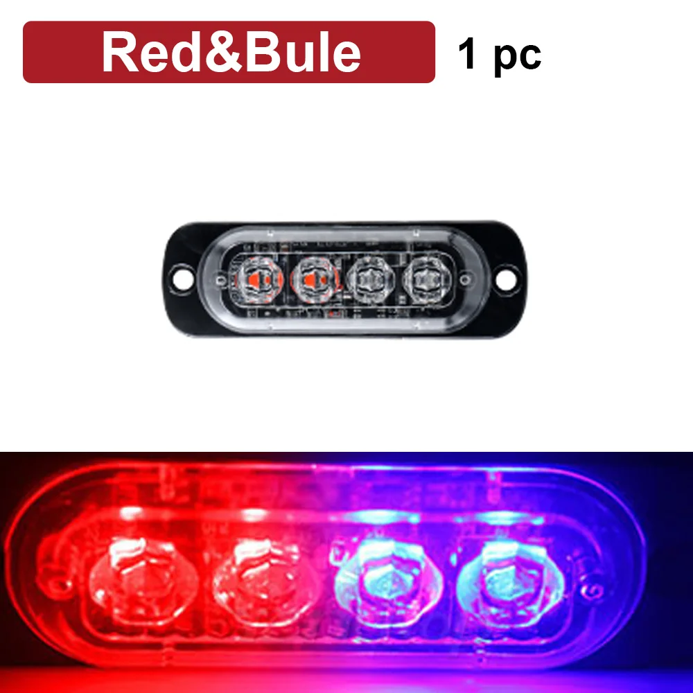 Car Strobe Warning Light Emergency Lamp 12/24V Automatic Flashing Side Marker Blinking Police Truck SUV Motorcycle Light Bar