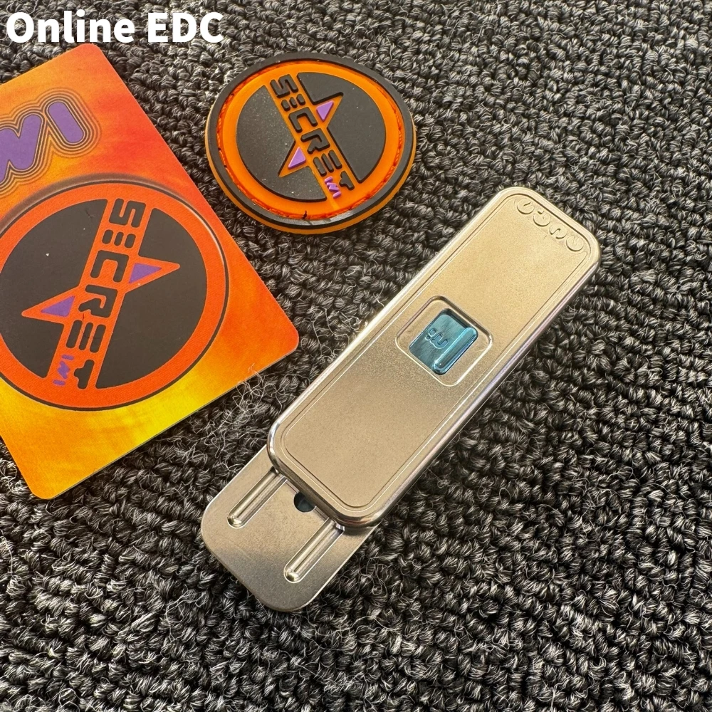 中古 WMEDC シークレット フィジェット スライダー チタン ブルー プッシュ スライダー フィジェット おもちゃ 大人向け ノベルティ おもちゃ 不安解消 ガジェット