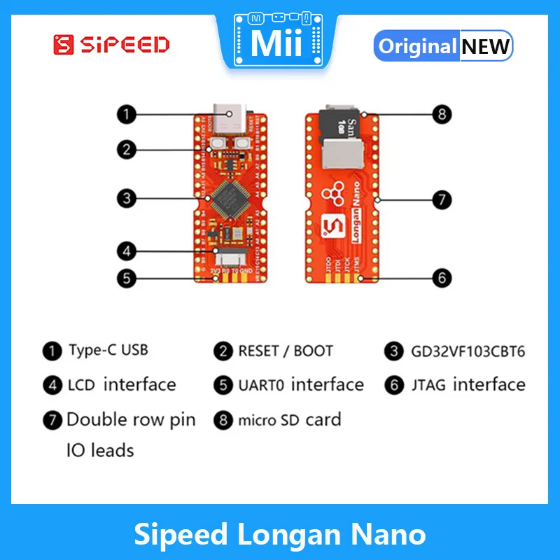 Sipeed Longan Nano RISC-V GD32VF103CBT6 MCU Development -Board 2021 New PC Board With LCD