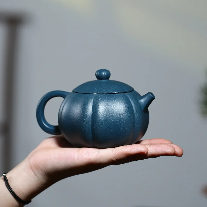 High Quality Yixing Ore Day Blue Mash Famous Family Handmade Clay Teapot Kuixi Shi Wu Wencai Tea Set