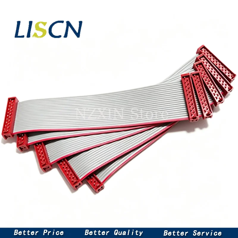 1PCS Red IDC gray ribbon cable Micro-Match 1.27MM  4P 6P 8P 10P 12P 14P 16P 24P