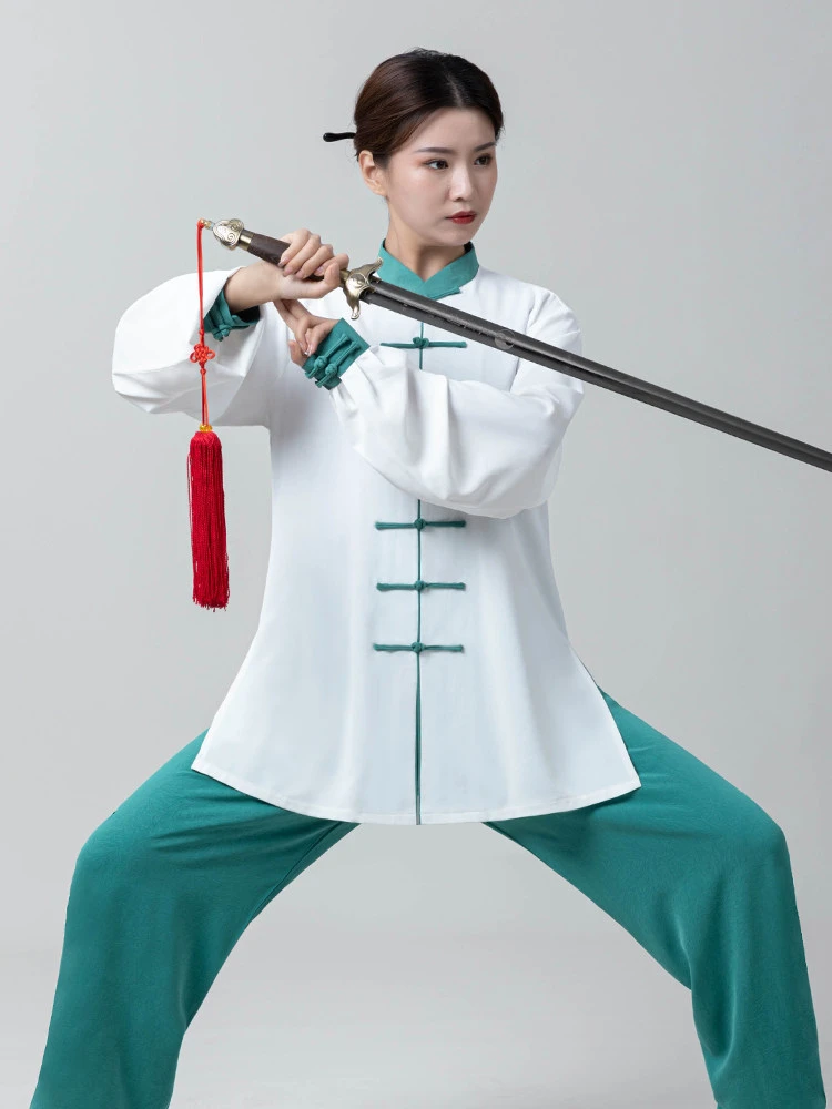 Embossed Linen Contrast Color Short Sleeve Tai Chi Uniform - Premium Unisex Martial Arts Performance Outfit Breathable for Su