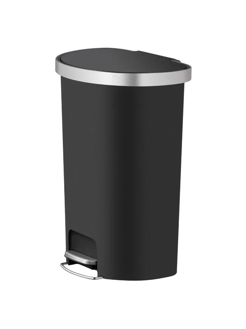 

Better Homes & Gardens 14.5-gal Plastic Semi Round Kitchen Step Trash Can, Black
