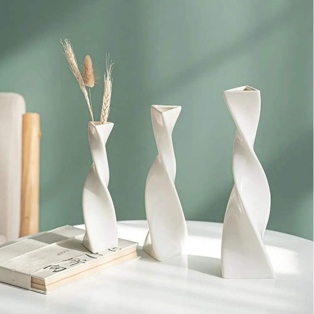 

Modern Minimalist Geometry Hydroponics Vase Easy to Use Ins Special Shaped Vase Stable Ceramic Flower Vase Indoor