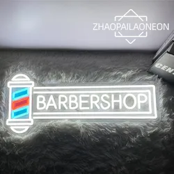 Enseigne au néon LED pour salon de coiffure, décoration de salon de coiffure, enseigne lumineuse, ouverte, bienvenue, décoration de salle de coiffure, lampe murale LED