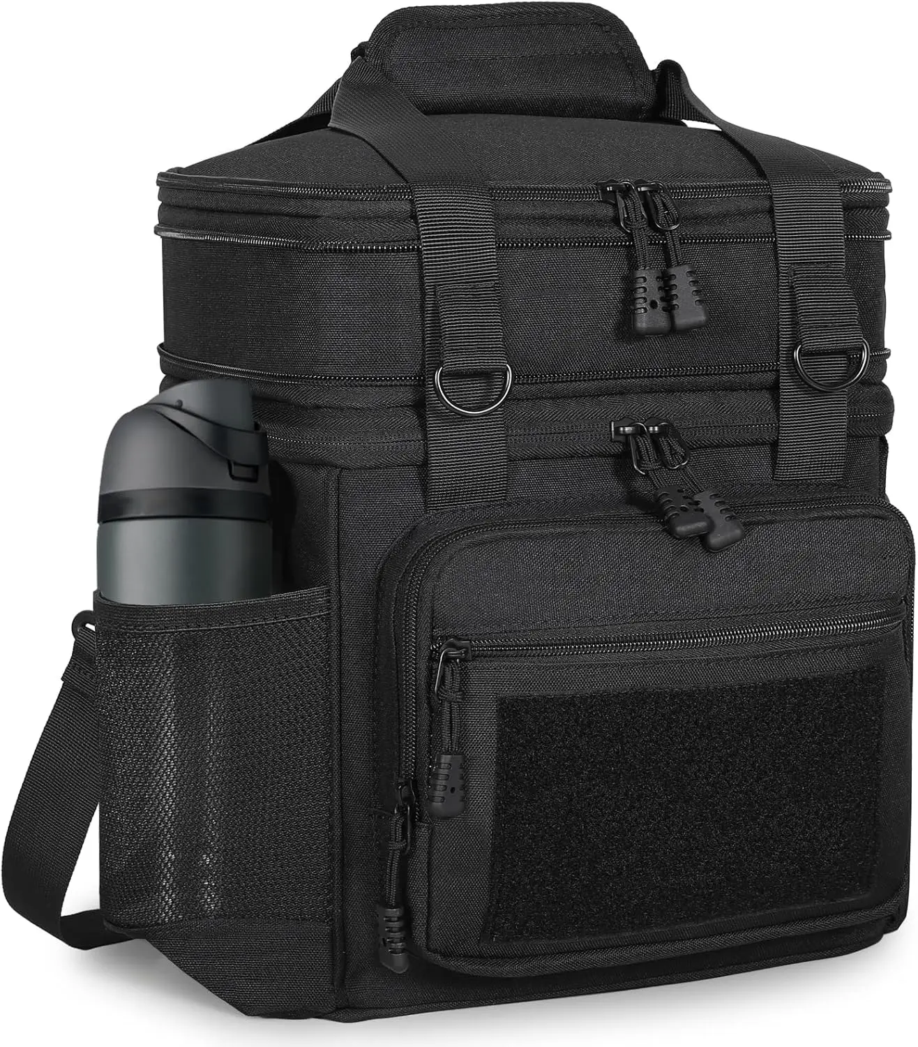 

Expandable Insulated Lunch Bag 16L, Tactical Cooler for Work & Outdoor, Black