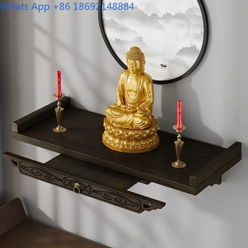 Desktop small offering table Buddha shrine Guanyin God of Wealth shrine Buddhist shrine offering table Mini wall hanging
