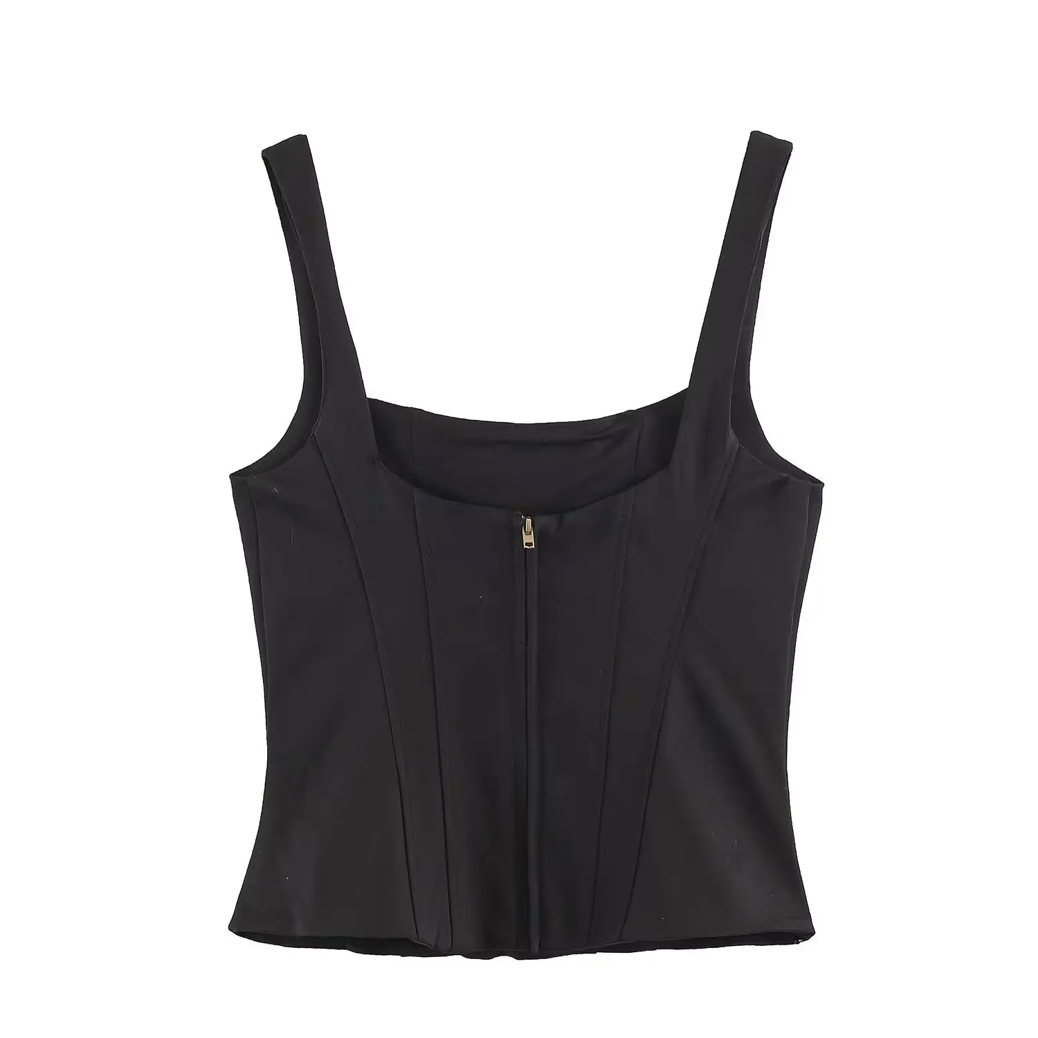 BSAY 2026 Sommer Neu Damen Vintage Cargo Camisole Top Quadratischer Ausschnitt Metallknöpfe Ärmellos Schmal Geschnittenes Crop-Top Y2K Lässige Weste – Detail 6