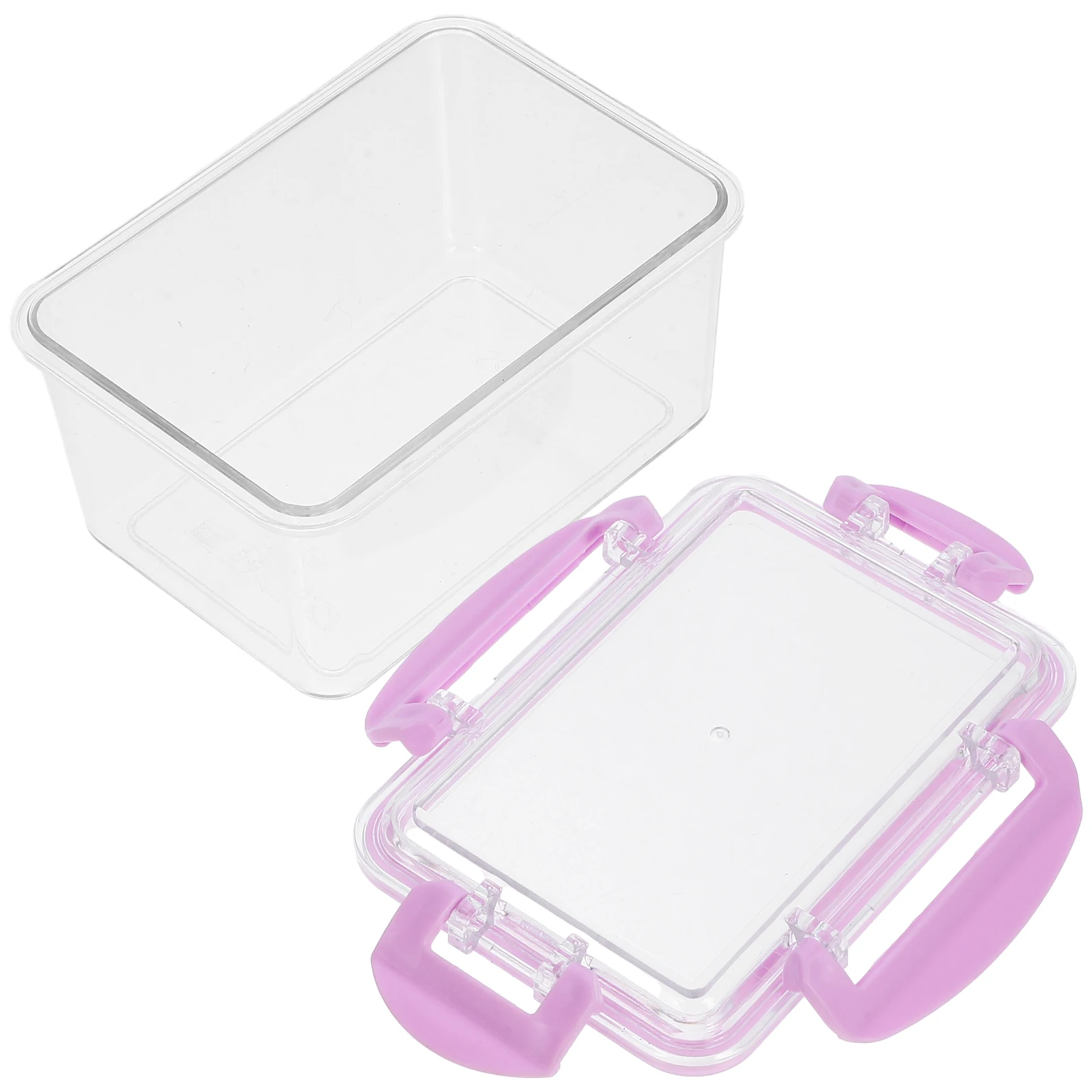 

Sealed Storage Box Clear Airtight Containers Leak Proof Food Reusable Snack Lids Purple Fruit Vegetable Container Kitchen Pantry
