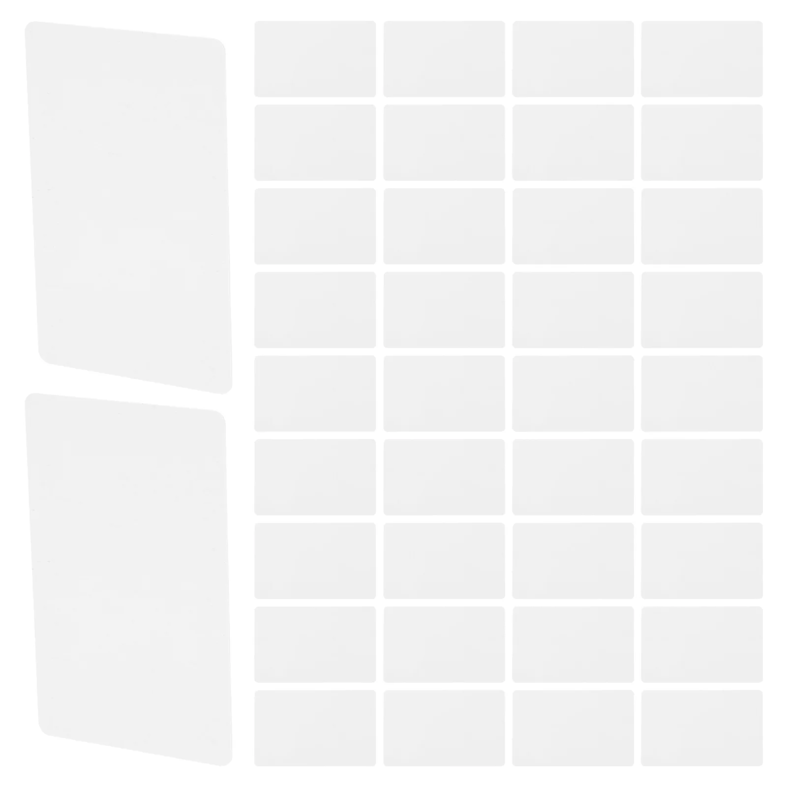 50 Pcs Double Sided Printable PVC White Cards Blank Laminated Plastic Business Cards Smooth Edge Projects