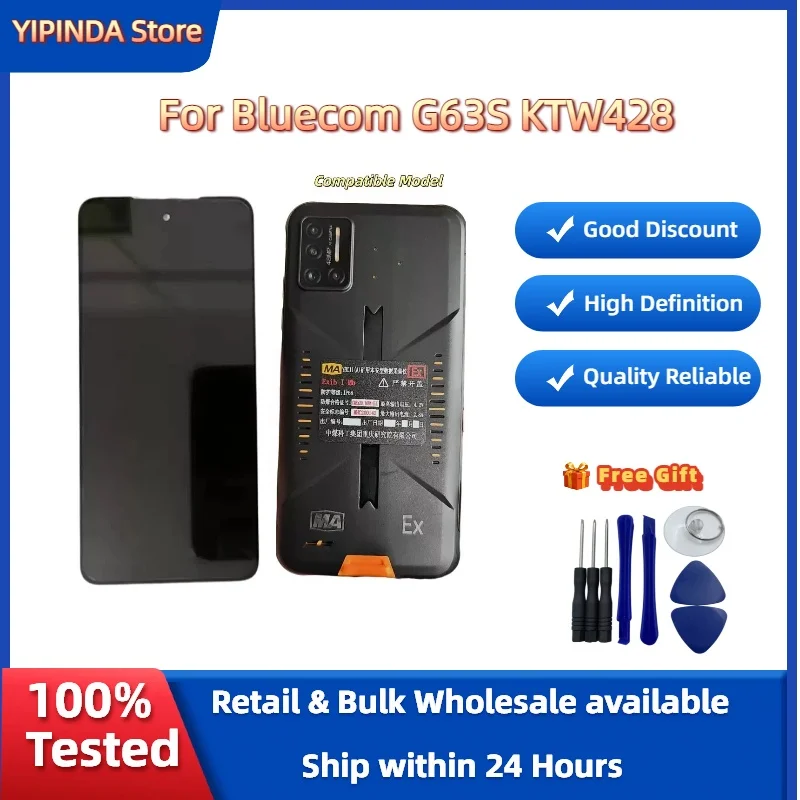 LCD display For Bluecom G63S KTW428 Mining Intrinsically Safe Explosion‑Proof Rugged phone Replacement Touch Screen Assembly