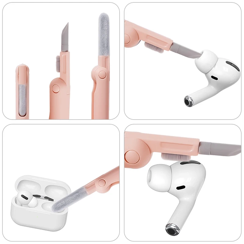 7 Trong 1 Bàn Phím Bàn Chải Cọ Rửa Làm Sạch Bộ Tai Nghe Nhét Tai Bút Vệ Sinh Cho AirPods iPhone Vệ Sinh Dụng Cụ Vệ Sinh Máy Tính Bộ keycap Kéo