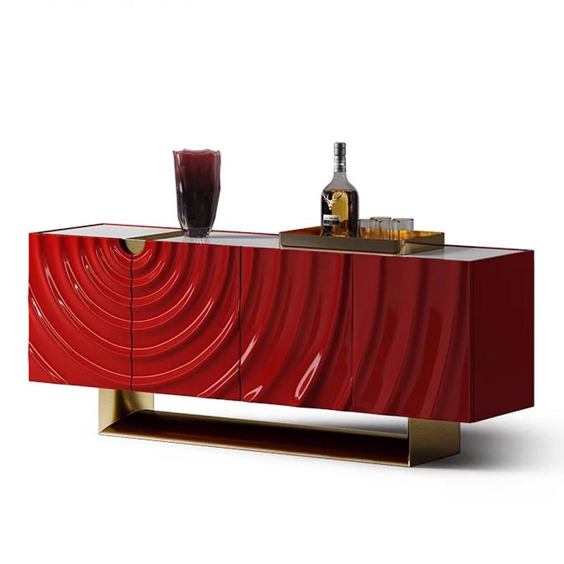 

Italian light luxury dining side cabinet restaurant storage modern minimalist designer entrance cabinet