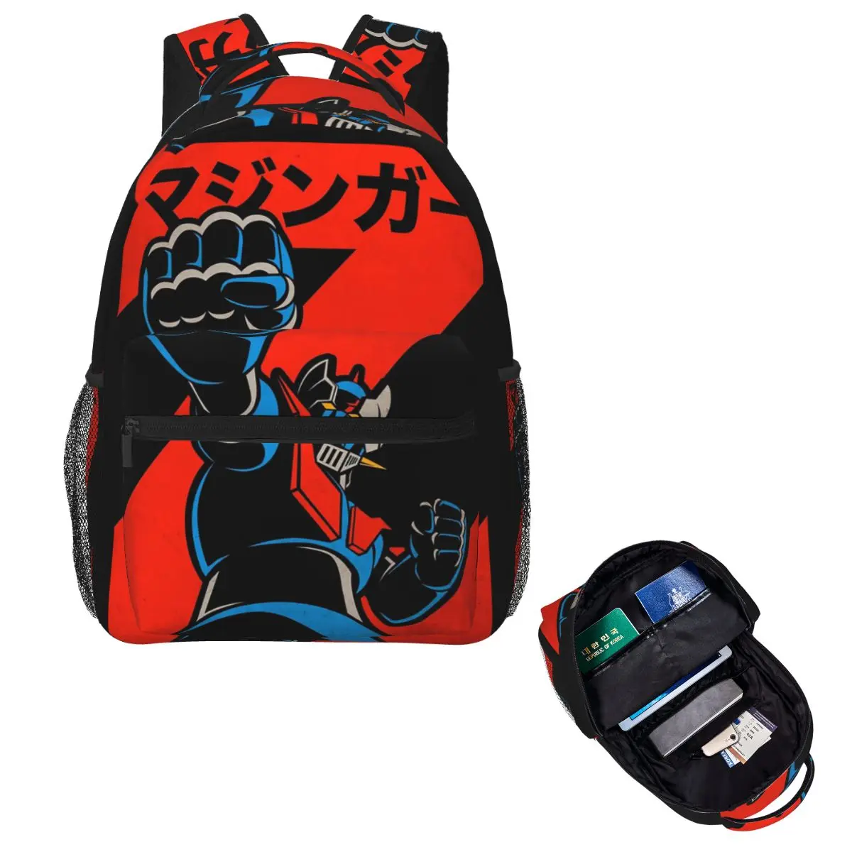 

Mazinger Z Goldorak Actarus Grendizer Mask Backpack Hot Sale Daypack Large Capacity Children BookBag School Bag Shoulder Bags
