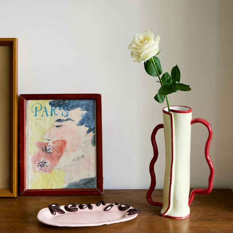 Letter ceramic art vase flower arrangement gift