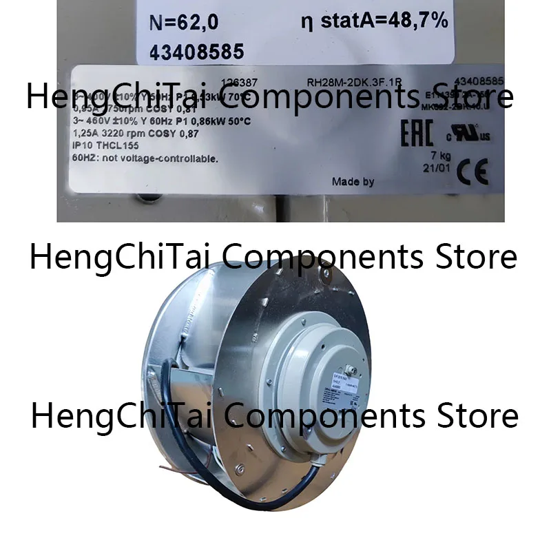 Original RH28M-2DK.3F.1R 400v 50Hz P1 0.53kW MK092-2DK.10.U Variable frequency drive cooling centrifugal fan