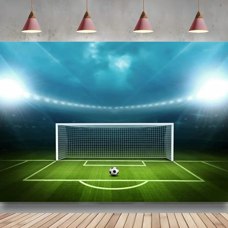 Soccer Field Background Football Pitch Ball Game Stadium Spotlight Photography Backdrop School Match Kid Boy Portrait Wallpaper