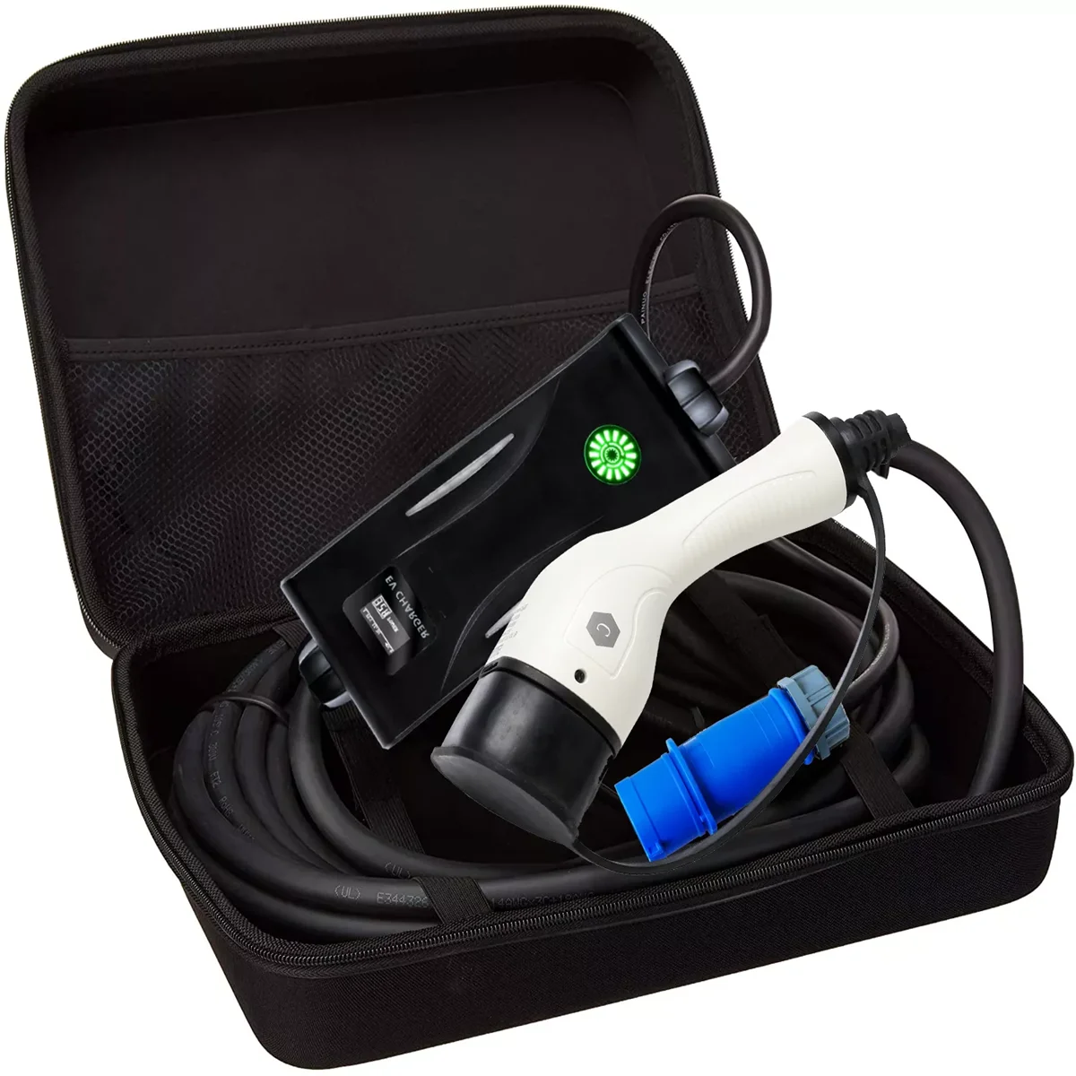 Evse Typ 2 tragbare ev Ladebox Kabel umschaltbarer Strom 8a bis 32a 7,2 kW Cee-Stecker Elektro fahrzeug Auto ladegerät iec 71782-2