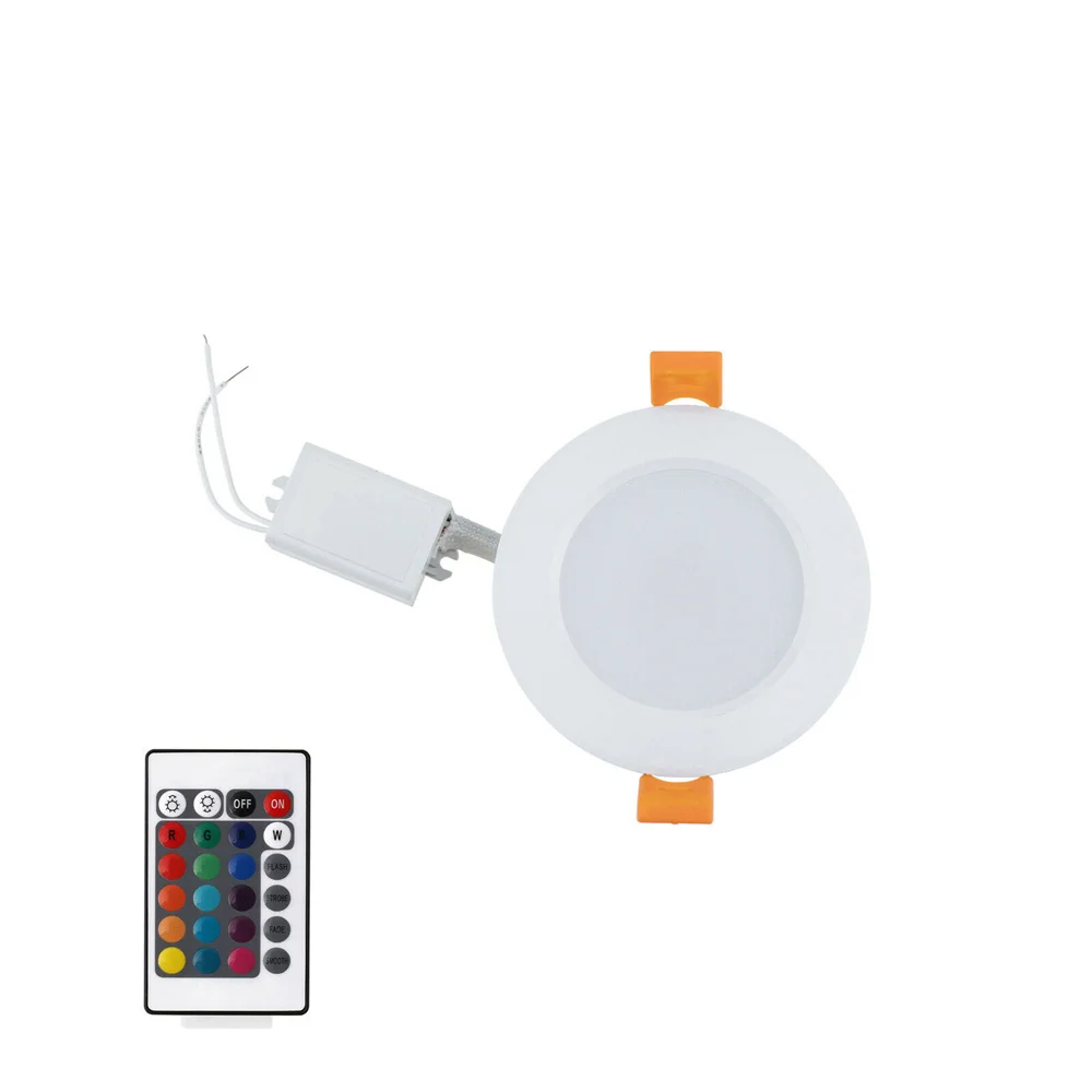 3W 5W 7W Round RGB LED Panel Light Concealed Recessed Ceiling Lamp Downlight with Remote Control AC 85-265V 220V 110V