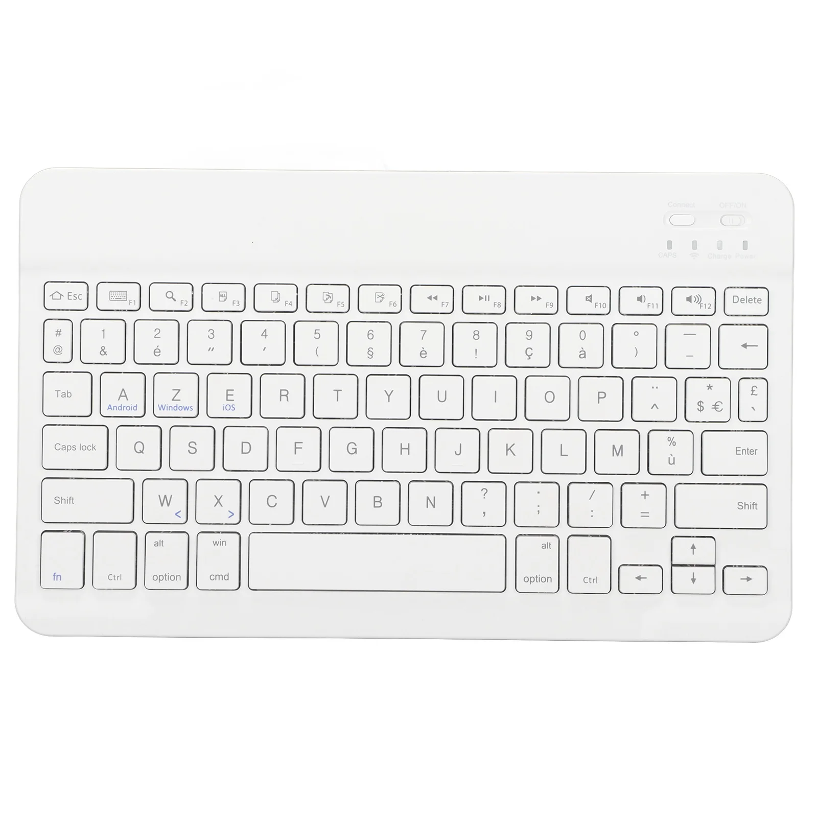 10in Wireless Keyboard Slim Waterproof Scissor Style Wireless Bluetooth French AZERT Keyboard for Tablet Phone Computer