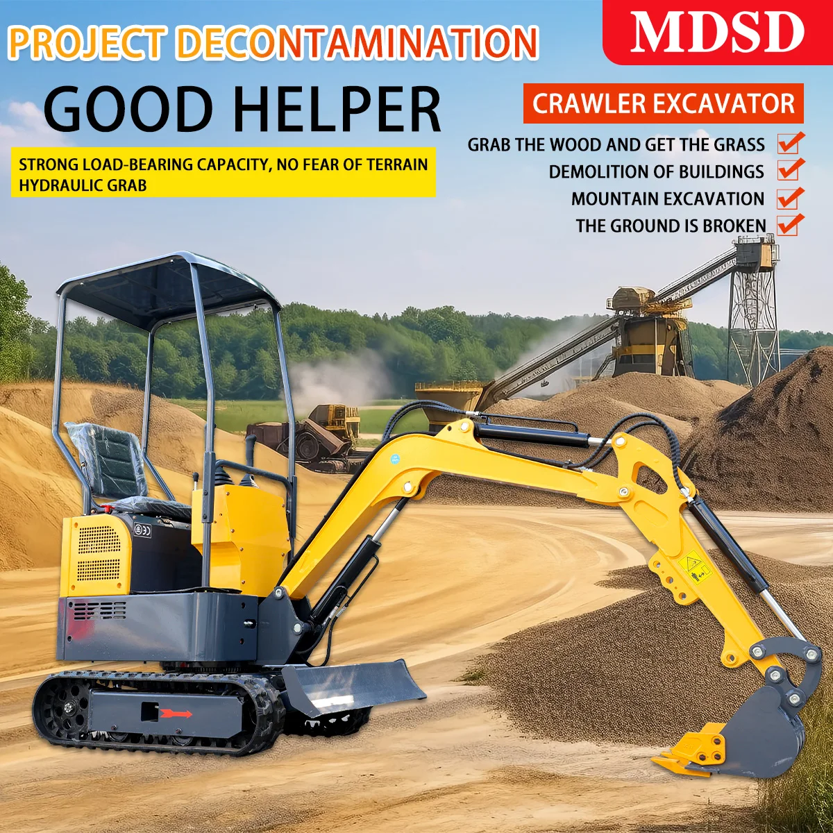 Excavator Mini Crawler 1,2 Ton, 1,5 Ton, 2 Ton dengan Mesin Kubota, Pengiriman Cepat, Sesuai Standar CE EPA Euro 5, Excavator Mini Custom