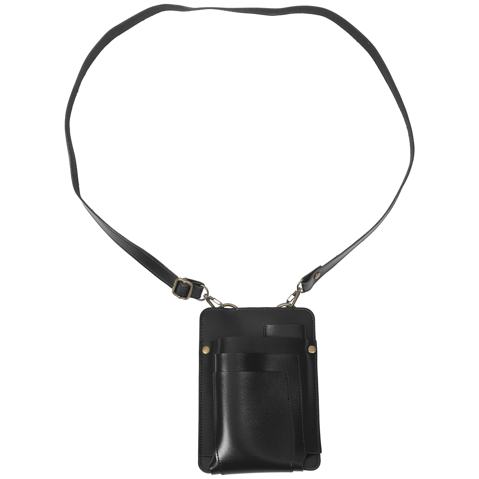 

Hairdresser Scissor Bag PU Stylist Tool Kit Storage Black Waist Pouch Portable Lightweight Large Capacity