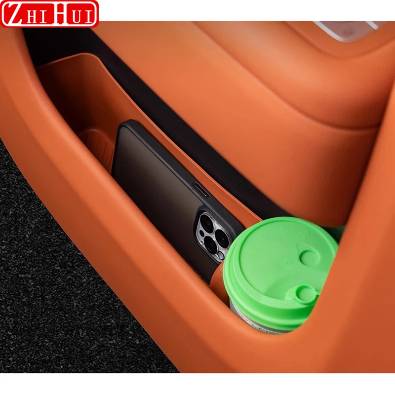 For Li Lixiang L6 2024 Car Styling Door Silicone Lower Storage Box Door Slot Cushion Storage Pocket Auto Modified Accessories