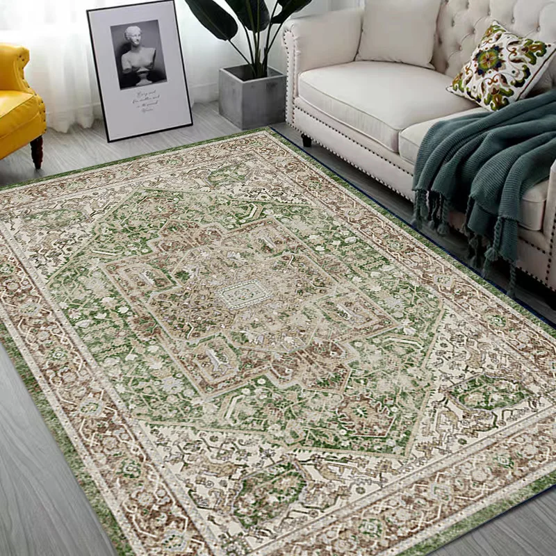 Retro American Persia Rug for Bedroom Large Area Living Room Decoration Anti-slip Carpet Washable Lounge Floor Mat Home Soft Rug