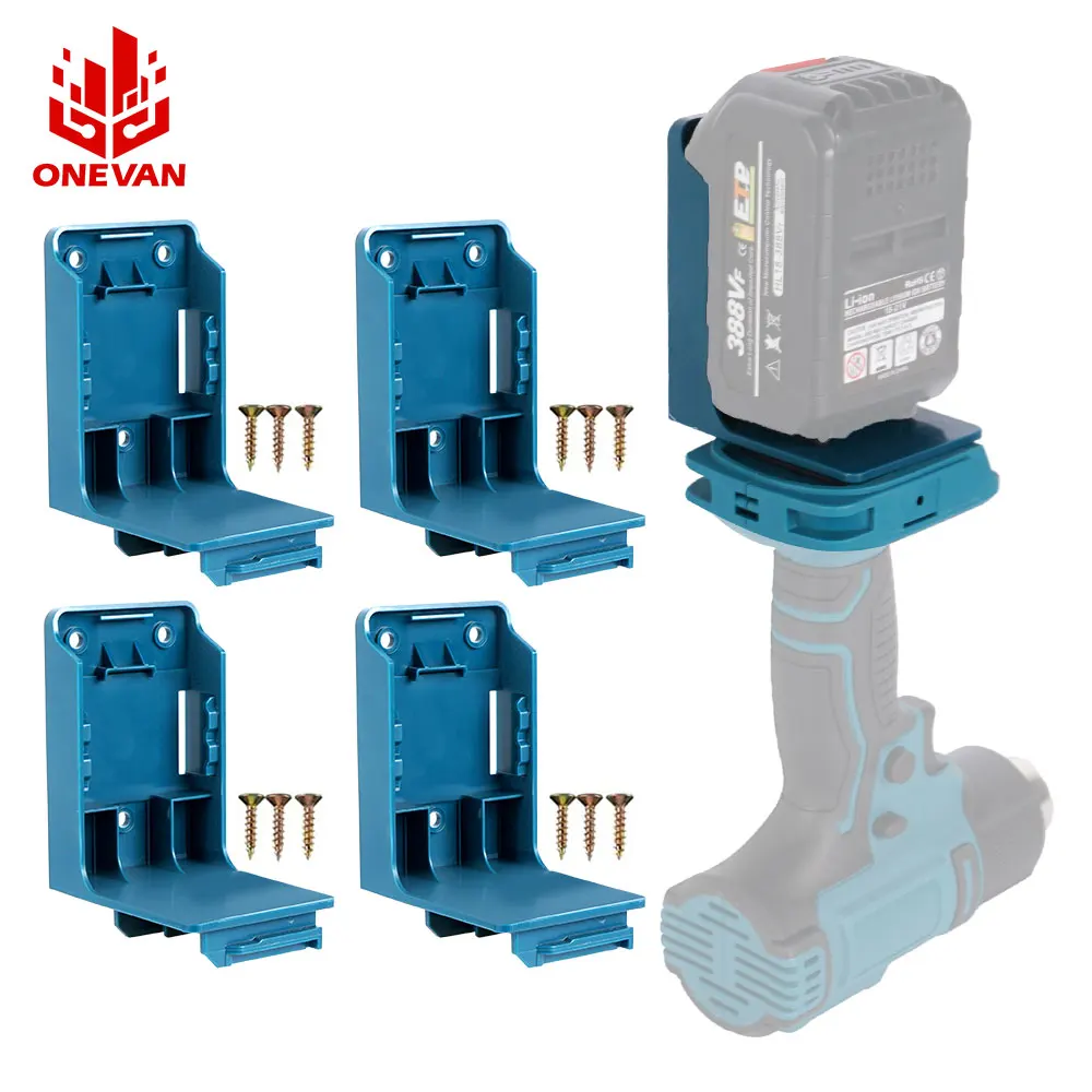 1/5 Pack Power Tool Battery Mount Holder 2-in-1 Stand For Makita/DEWALT/Milwaukee M18 18V Battery Tool Storage Rack Bracket