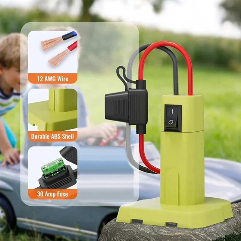 محول عجلات الطاقة لبطارية Ryobi 18 فولت مع مفتاح الصمامات محول بطارية ذاتي الصنع لبطارية Ryobi 18 فولت Nimh/Nicd/ليثيوم أيون متينة