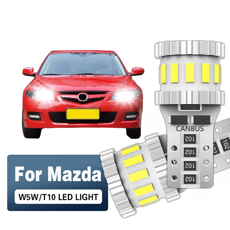 

2pcs For Mazda 6 GG,GH,GJ 2002 2003 2004 2005 2006 2007 2008 2009-2018 T10 W5W LED Clearance Side Marker Parking Lights Bulbs