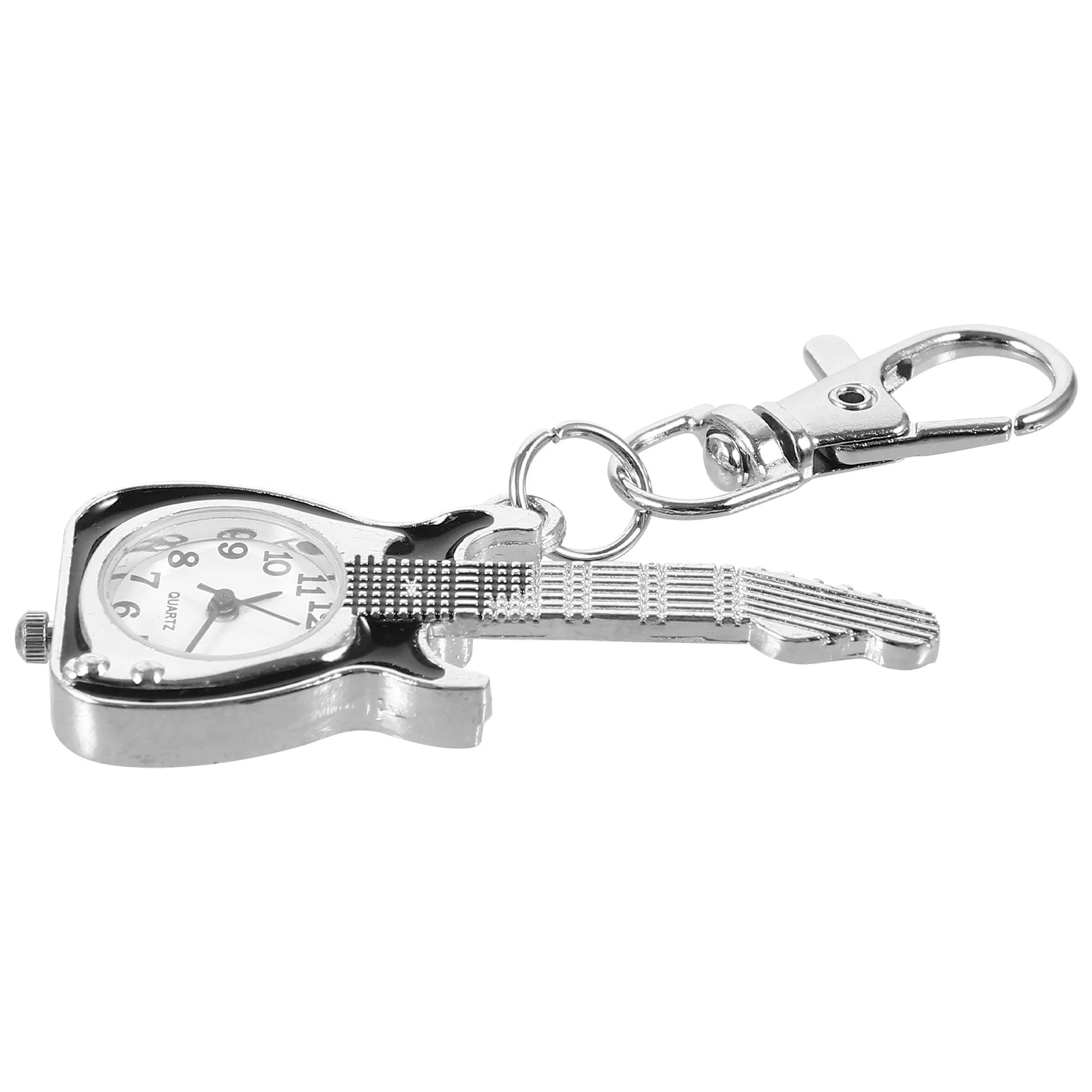 الرجعية الكوارتز الغيتار ساعة الجيب المفاتيح حقيبة للحمل قلادة خمر كليب على قلادة للجنسين ساعة ملحق لطيف المفاتيح #2